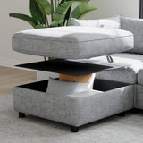 Modular Sectional Sofa with Storage - Chenille Upholstery