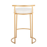 Fuji - Round Contemporary Fixed Height Counter Stool (Set of 2)