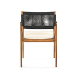 Outdoor Rustic Patio Acacia Bistro Set With Cushions