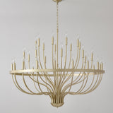 36-Light Gold Industrial Iron Candle Chandelier