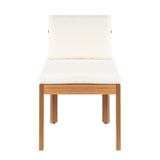 Acacia Wood Outdoor Dining Chair (Set of 2), Teak Finish Wood +