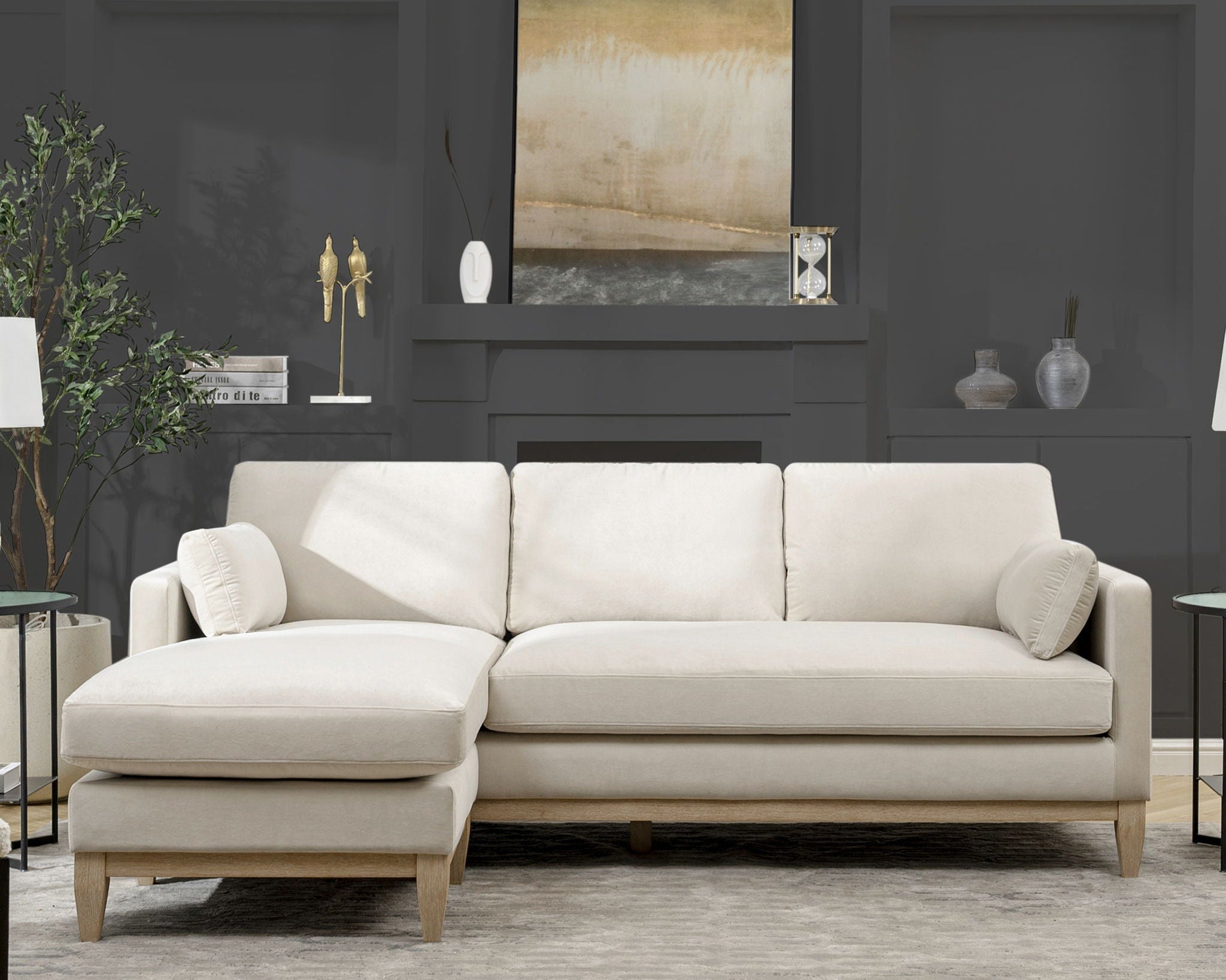 Knox - Modern Farmhouse Reversible Chaise Sectional Sofa