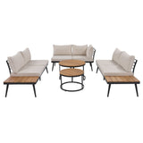 Modern Outdoor Sectional Sofa Set With Nesting Coffee Tables