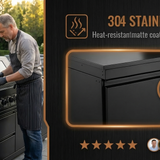 84.7 Inch 4-Burner Deluxe Stainless Steel Propane Gas Outdoor Kitchen Barbecue Island Grill