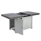 Extendable Rectangle Aluminum Alloy Fire Pit Table, 50,000 BTU