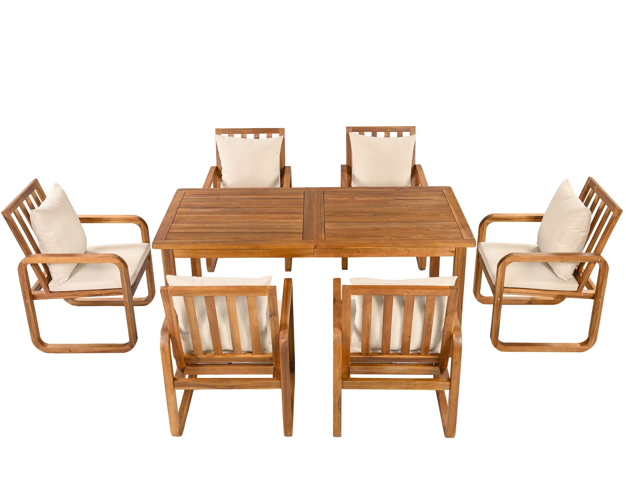 7 Piece Outdoor Patio Dining Set With Removable Cushions
