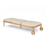 Riviera Outdoor Chaise Lounge with Wheels, Acacia Wood Frame (Set of 2)