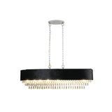 39' Modern Crystal Chandelier with Black Imitation Velvet Shade
