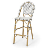 Outdoor PE Rattan French Barstool Set