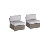 Rattan Sectional Sofa Set with Cushions - Gray, Dark Brown, or Beige