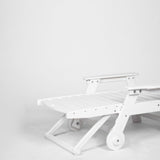 Lounge Chair Outdoor with Wood Texture, HDPE, Adjustable Backrest