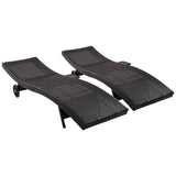 Patio Wicker Chaise Lounge Chairs Set of 2