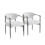 Modern Dining Chairs Set of 2 with Bronze Iron Frame