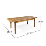 7 Pieces Acacia Wood Outdoor Dining Set with Cream Cushions
