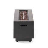 RECTANGULAT IRON FIRE PIT-50 000BTU WITH TANK HOLDER
