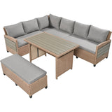 TOMAX 5-Piece Outdoor Patio Rattan Sofa Set