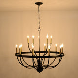 18-Light Industrial Iron Candle Chandelier