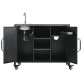 K&K 55.5" Outdoor Kitchen Island with Sink