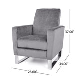 Bolt Upholstered Recliner Chair With Stainless Steel Base - Gray / Chrome