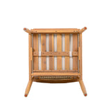 Outdoor Dining Chairs Set of 2 with Acacia Wood and Rope Design
