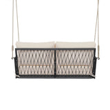 Outdoor Swing Sofa With Soft Cushions For Patio - Beige