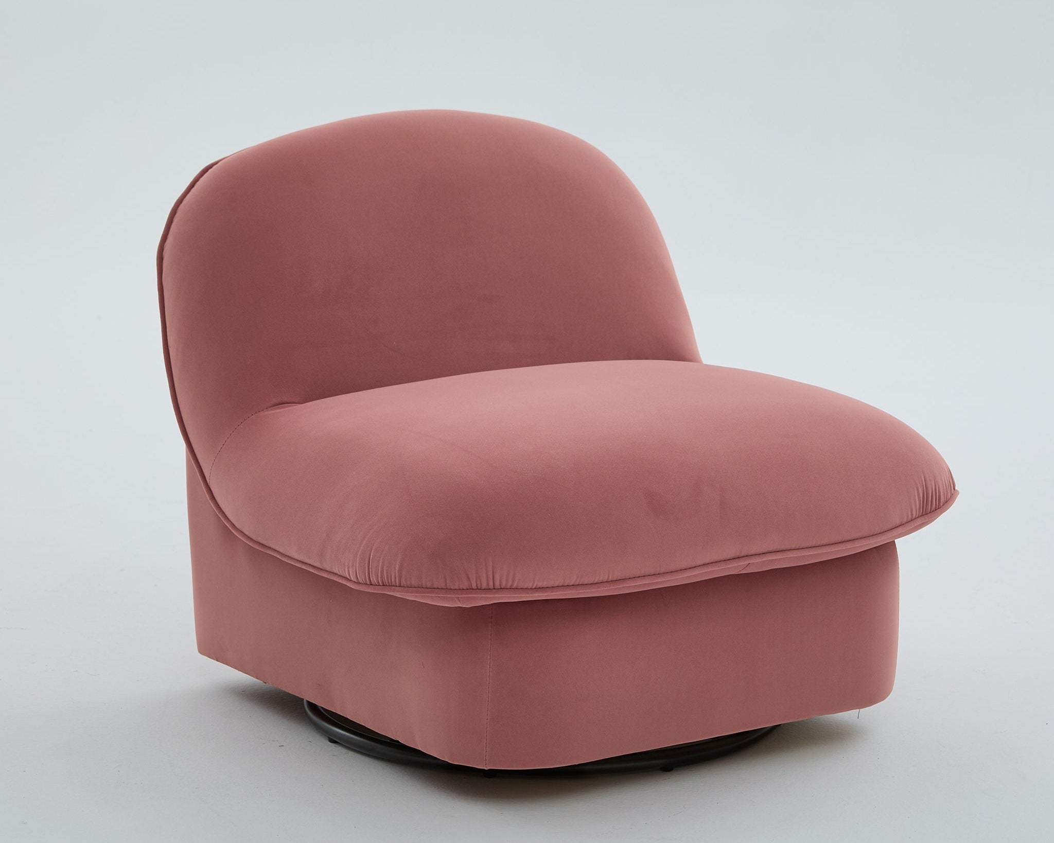 Pumpkin Shaped Swivel Accent Chair, 360 Degree Rotation for Living Room