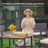 4 Piece Patio Furniture Set With Acacia Wood Table Top