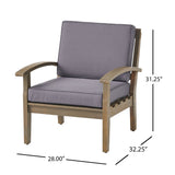 Peyton Club Chair Outdoor Seating Acacia Wood Dark Gray