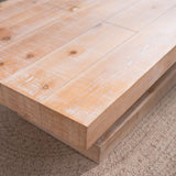 Modern Rustic Coffee Table – Rectangular Wood Center Table for Living Room