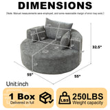 55'' Chenille Foam Single Swivel Chair