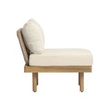 Acacia Wood Outdoor Sectional Sofa Set with Rope Back – 7-Piece