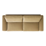 Mason 85' Arched Arm Sofa, Camel Brown Beige Performance Velvet