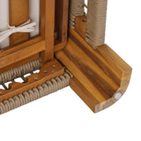 Acacia Wood Outdoor Chaise Lounge with Adjustable Backrest