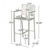 Outdoor Aluminum Rust Proof Barstools (Set of 2) - Silver