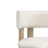 26" Counter Height Bar Stool, Upholstered Counter Stools (Set of 2) - Light Ash + Beige