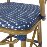Outdoor Wicker And Aluminum French Barstools (Set of 2)
