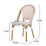 Outdoor Rattan And Aluminum French Bistro Chairs Set