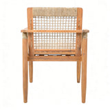 Outdoor Dining Chairs Set of 2 with Acacia Wood and Rope Design