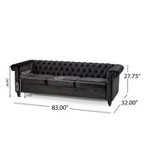 Chesterfield Style 3 Seater Sofa With Deep Button Tufting
