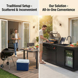 84-Inch Deluxe Stainless Steel Gas Outdoor Kitchen Barbecue Island Grill