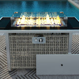 K&K 43' Propane Gas Fire Pit Table, Grey