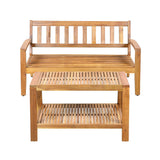 2-Piece Outdoor Teak Acacia Wood Conversation Set