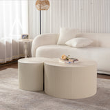 Round Coffee Table Handcrafted Relief Sturdy Pedestal
