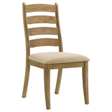 Kent - 5 Piece Dining Table Set With Upholstered Chairs - Brown Oak