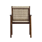 Outdoor Dining Chair Set with Acacia Wood & Wicker Rattan