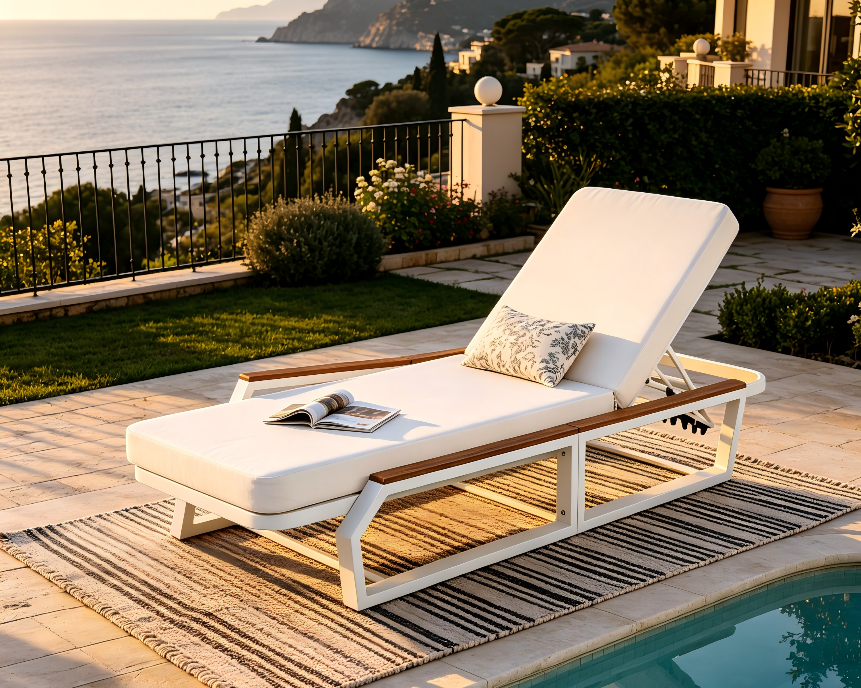 Adjustable 5-Position Outdoor Chaise Lounge