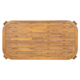 Kaja Outdoor Acacia Wood Dining Table, Teak Finish with Slat Design