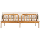 Outdoor 4-piece Acacia Wood and Rope Patio Sofa Set