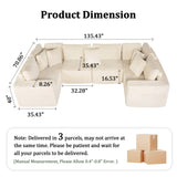 Modular U Shaped Sectional Sofa With Reversible Design