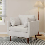 Luminate Upholstered Fabric Club Chair with Tapered Legs and 2 Accent Pillows